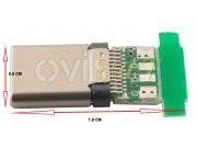 Conector de carga, datos y accesorios con placa PCB genérico USB tipo C 0,8x1,9x0,29 cm